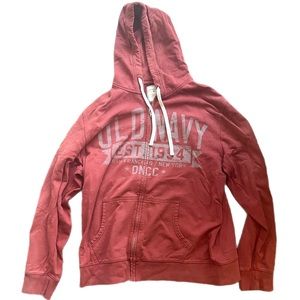 Old Navy Red Zip Up Sweater Hoodie XL